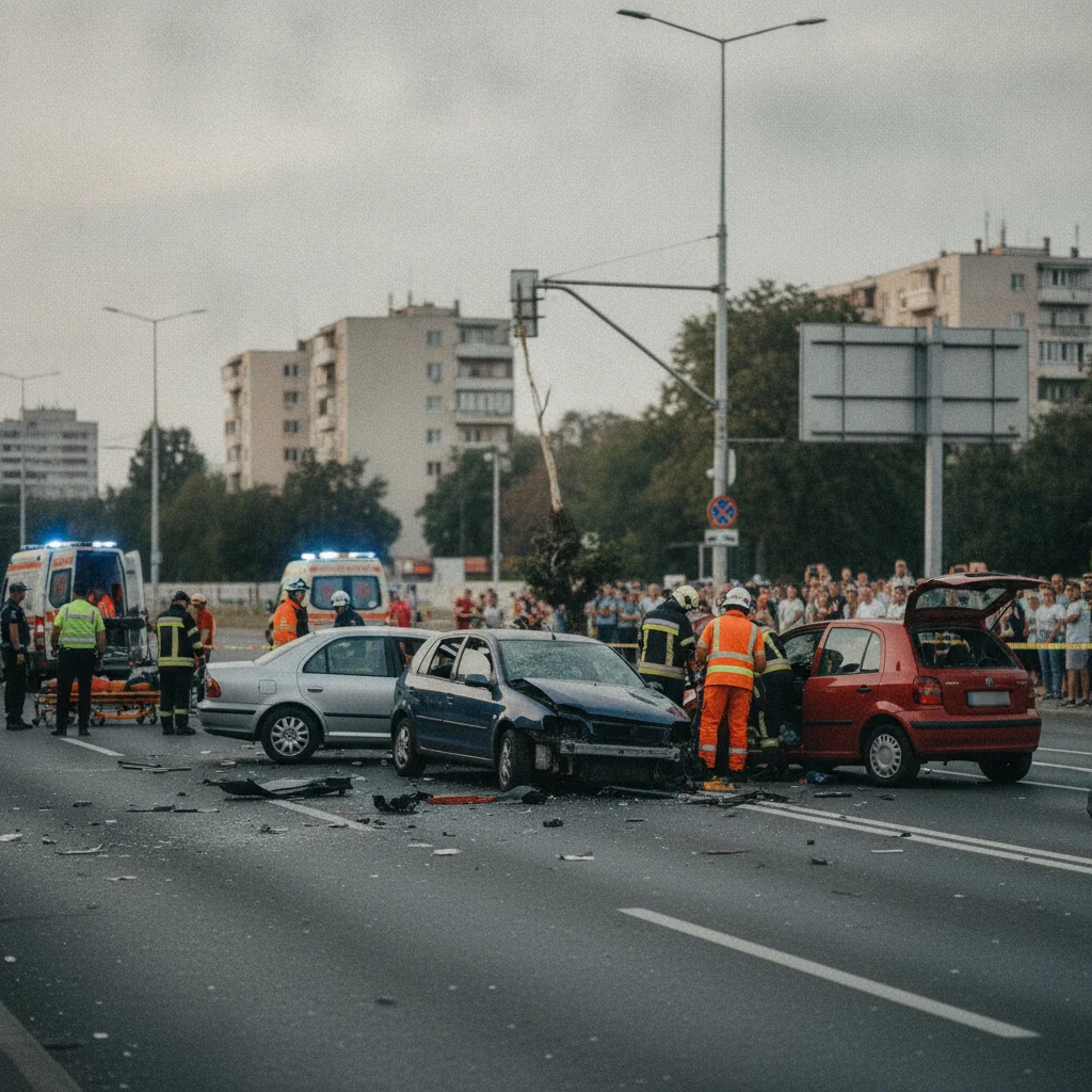 Accident cu 3 mașini în Timișoara: un șofer descarcerat