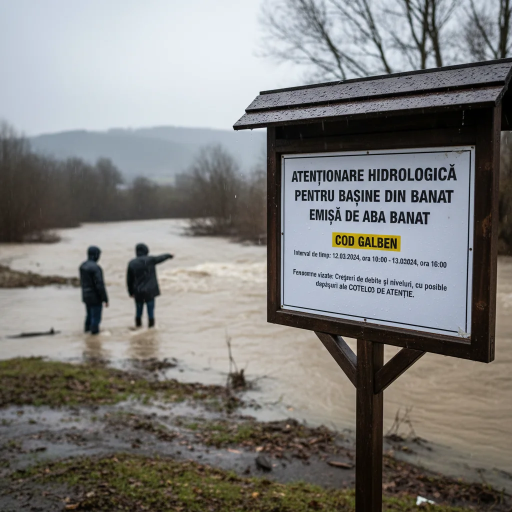 Atenționare hidrologică emisă la Timișoara pentru bazine din Banat, cu posibile inundații locale