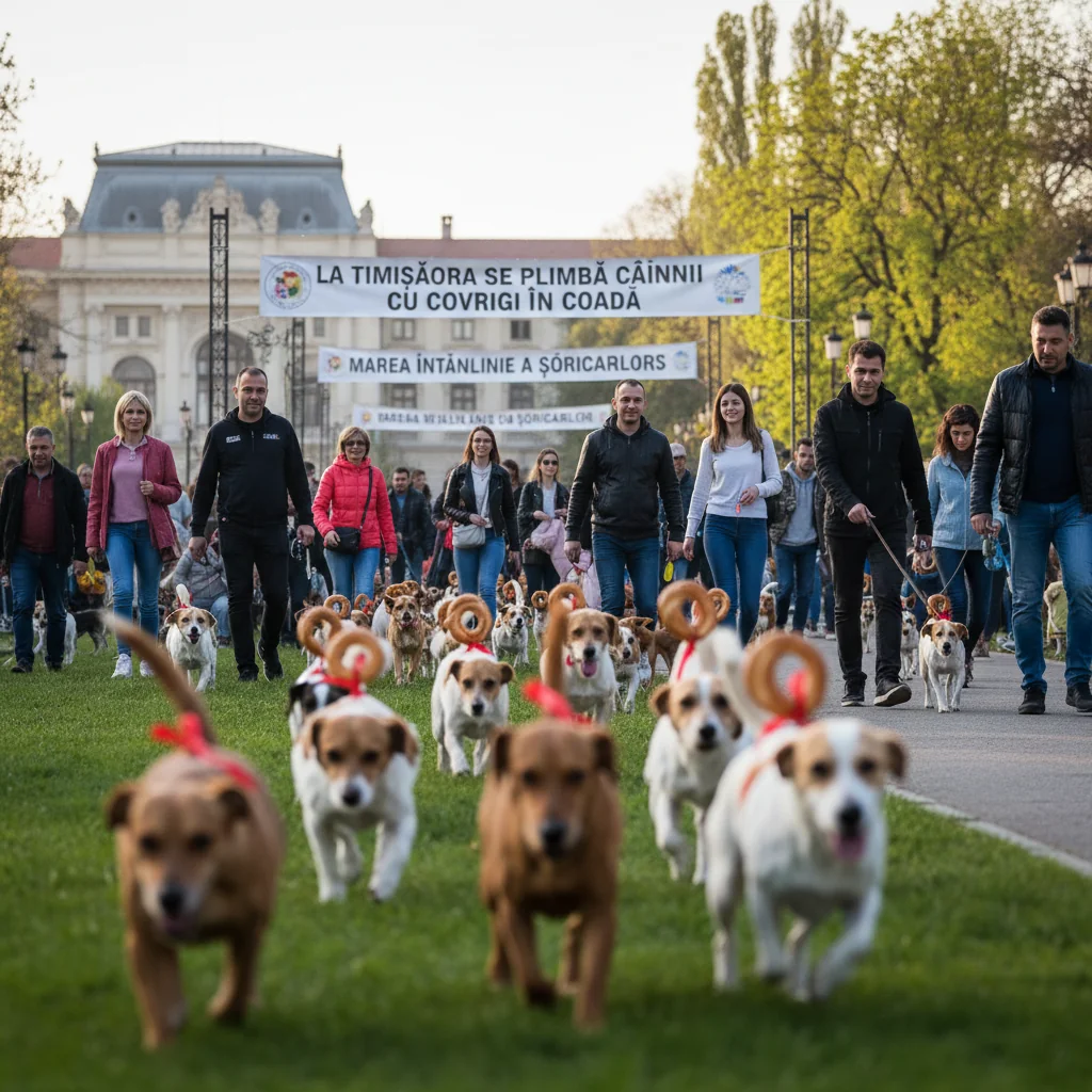 Câinii cu covrigi în coadă, întâlnire inedită la Timișoara