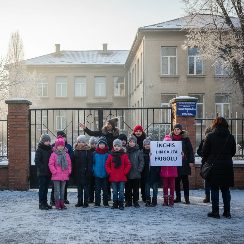 Elevii de la două școli din Timișoara și județul Timiș stau acasă din cauza frigului în clase