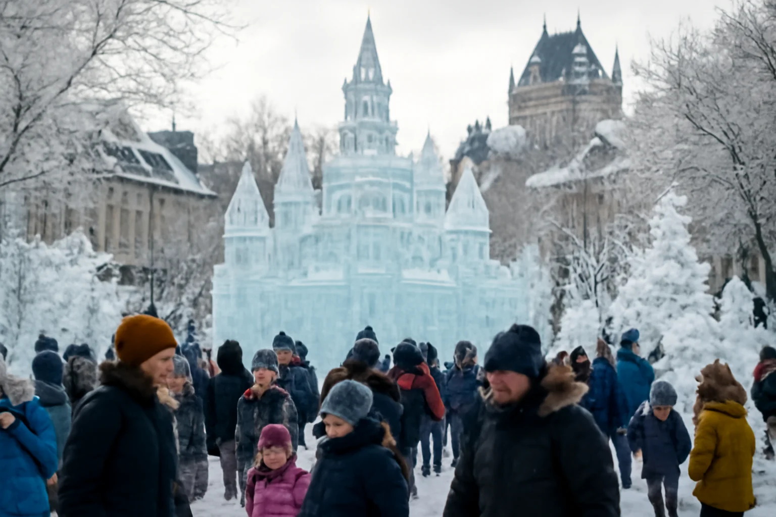 orașul devine un spectacol polar de poveste