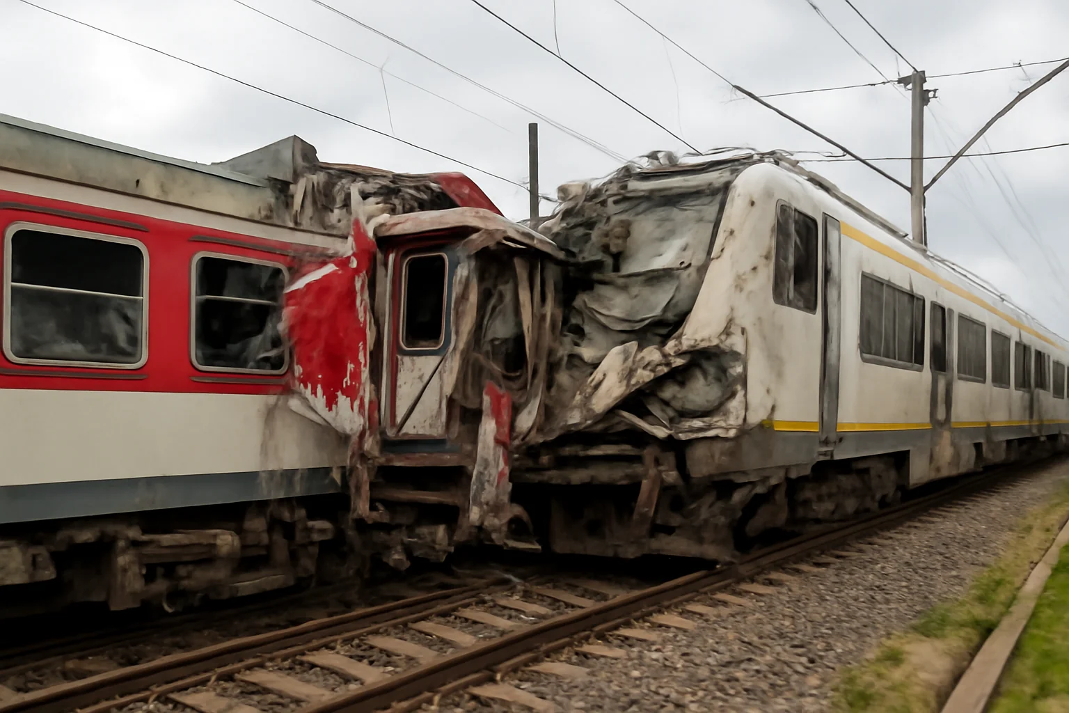 Peste 60 de răniți în urma unei coliziuni între două trenuri.
