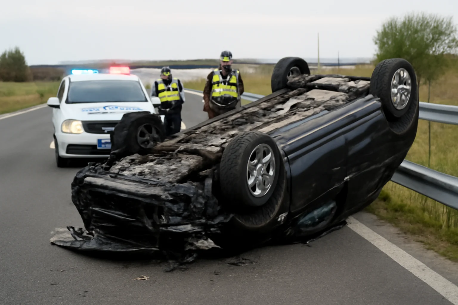 Șofer urmărit de polițiști în Timișoara s-a răsturnat cu mașina și a fost arestat după o cursă dramatică pe centura orașului