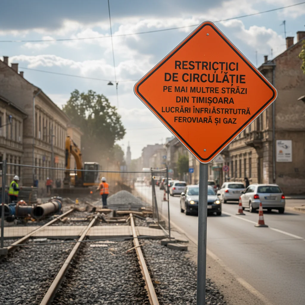 Trafic restricționat noaptea pe mai multe artere din Timișoara pentru lucrări la calea ferată și la rețeaua de gaz