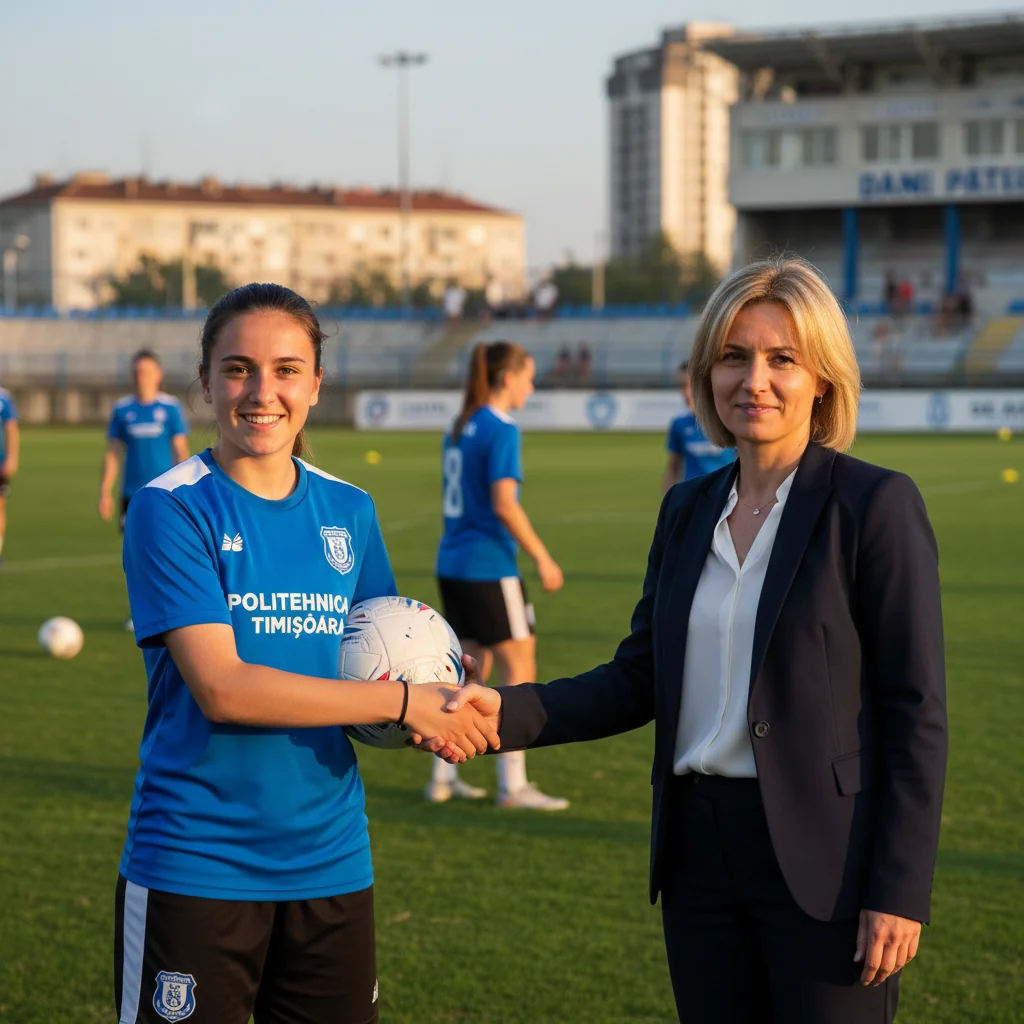 Transfer important la fotbal feminin: Politehnica Timișoara o aduce pe tânăra mijlocașă Ariana Marin