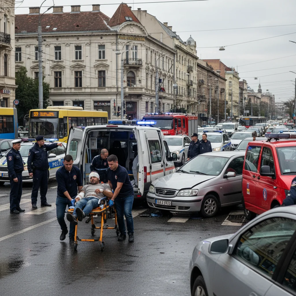 Un bărbat transportat la spital